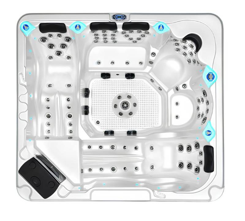 JVmoebel Whirlpool-Badewanne Whirlpool Outdoor-Spa Relaxpool 250x230cm Weiß Acryl Hydromassage, Made in Europe von JVmoebel