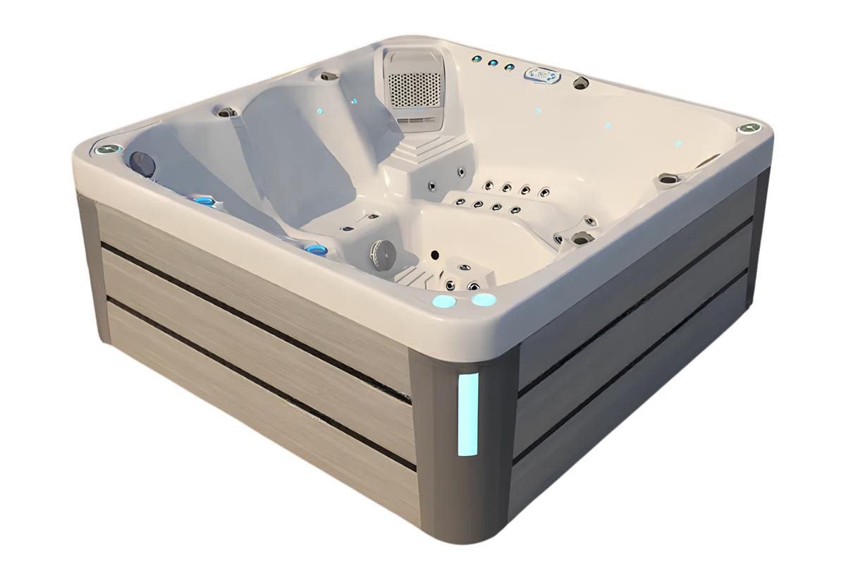 JVmoebel Whirlpool-Badewanne Whirlpool Sprudelwanne 210x210 cm Weiß Acryl Hydromassagebad, Made in Europe von JVmoebel