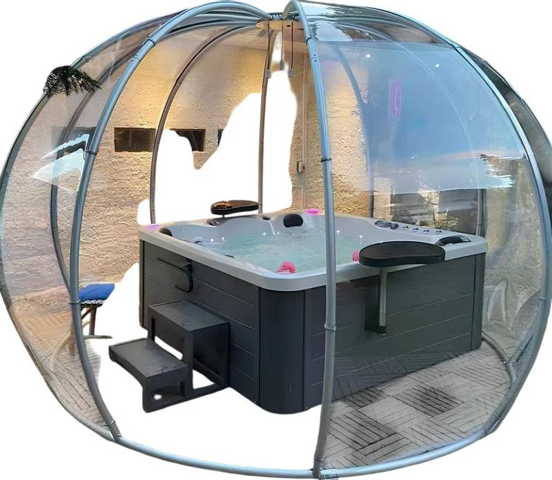 JVmoebel Whirlpool-Badewanne Whirlpool Whirlwanne 200x200 cm Weiß Acryl Garten Bad Outdoor, Made in Europe von JVmoebel
