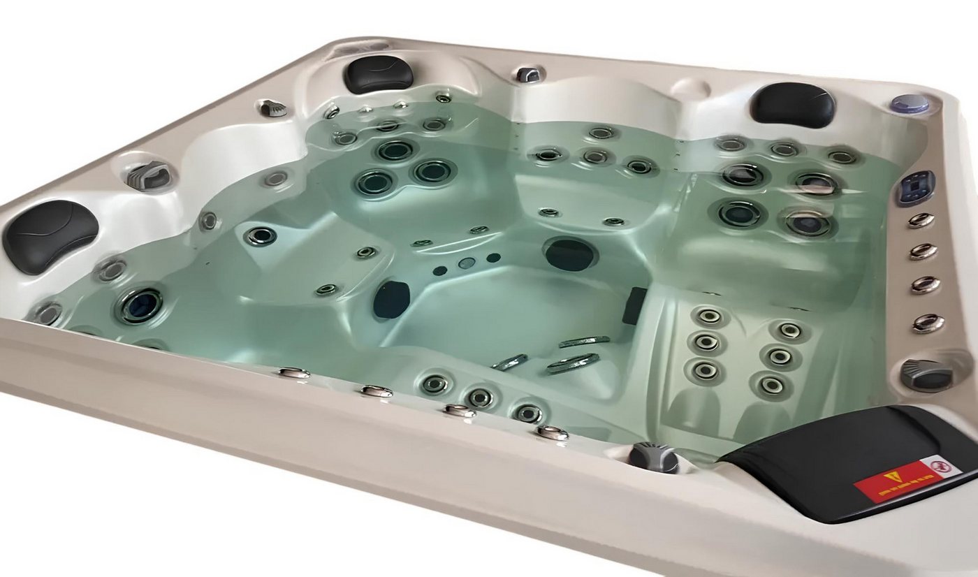 JVmoebel Whirlpool-Badewanne Whirlpool Whirlwanne 200x200 cm Weiß Acryl Garten Outdoor Spa, Made in Europe von JVmoebel