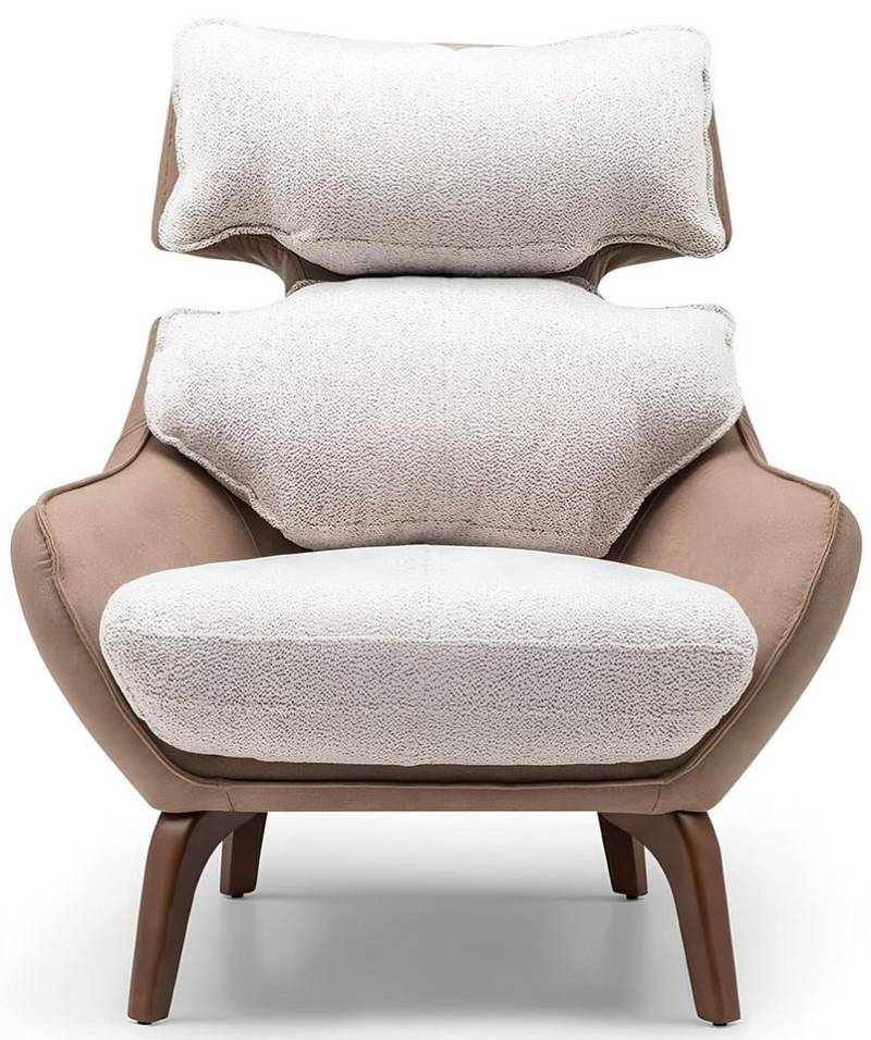 JVmoebel Sessel Beiger Stoff-Ohrensessel für das moderne Wohnzimmer (1-St., Sessel), Made in Europa von JVmoebel