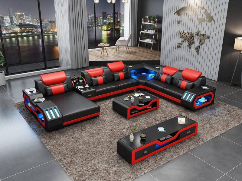 JVmoebel Wohnlandschaft Couch Polster Sofa Garnitur 3tlg. Set Couchtisch modern bequem, 3 Teile, Made in Europa von JVmoebel
