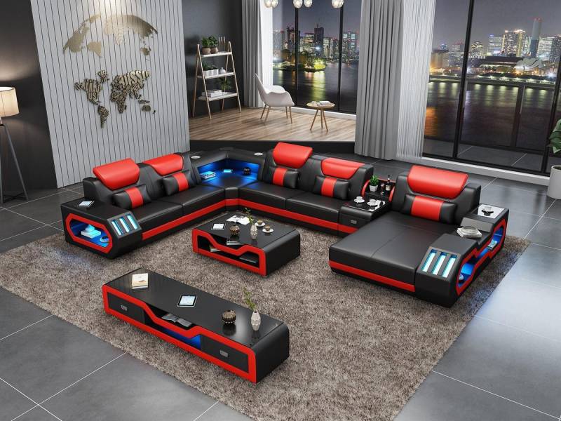 JVmoebel Wohnlandschaft Couch Polster Sofa Garnitur 3tlg. Set Couchtisch modern bequem, 3 Teile, Made in Europa von JVmoebel