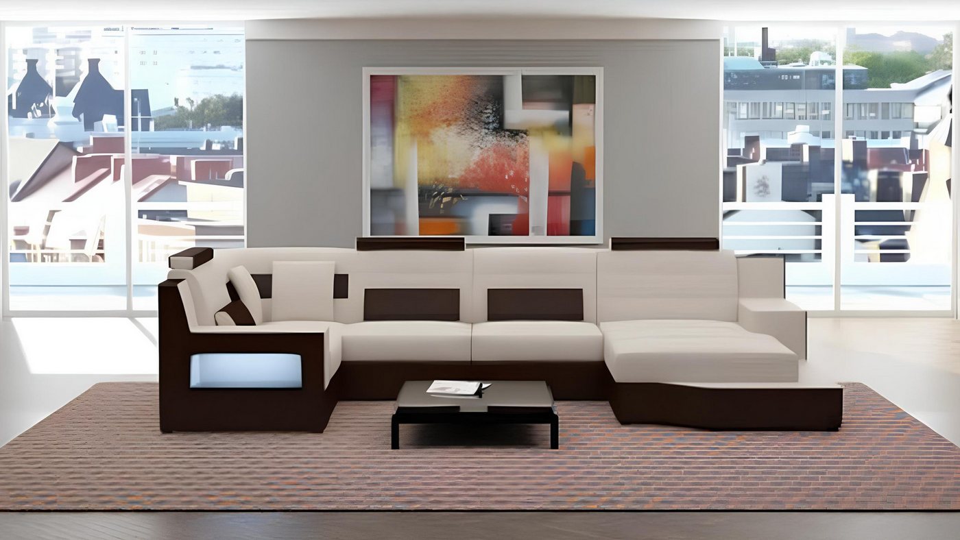 JVmoebel Wohnlandschaft Designer Couch Sofa Polster Eckcouch Garnitur Ledersofa Couchen, Made in Europa von JVmoebel