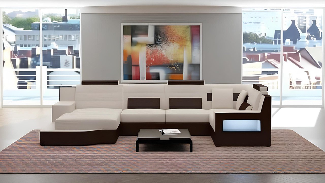 JVmoebel Wohnlandschaft Designer Couch Sofa Polster Eckcouch Garnitur Ledersofa Couchen, Made in Europa von JVmoebel