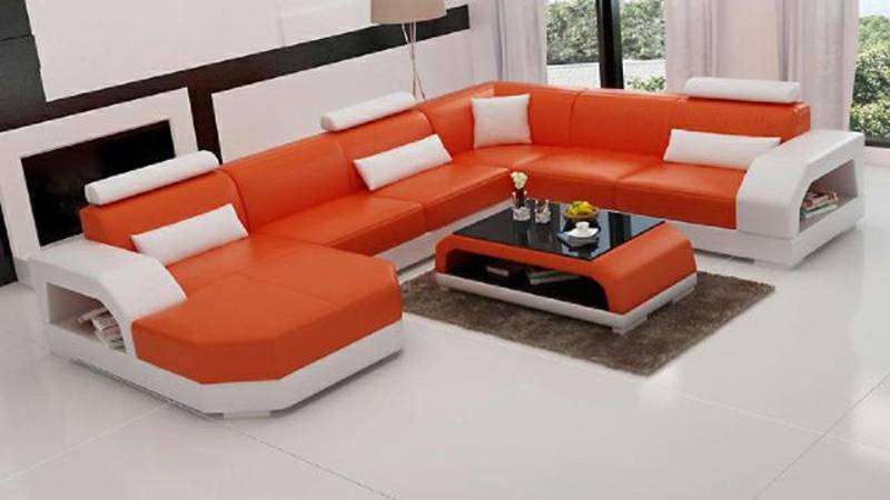 JVmoebel Wohnlandschaft Ecksofa Wohnlandschaft Sofa Polster Garnitur Eck Leder Couch XXL Sofas, Made in Europa von JVmoebel