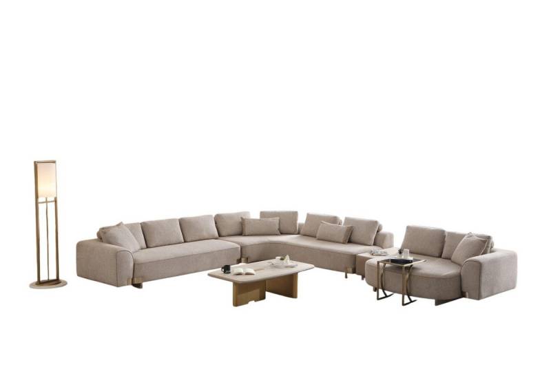 JVmoebel Wohnlandschaft Elegantes Beige U-Form Ecksofa aus Textil und Holz, 1 Teile, Made in Europe JVmoebel Wohnlandschaft Elegantes Beige U-Form Ecksofa aus Textil und Holz, 1 Teile, Made in Europe von JVmoebel