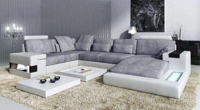 JVmoebel Wohnlandschaft Grau U-Form Schlafsofa mit Stauraum und Bettfunktion NEU, Made in Europa von JVmoebel