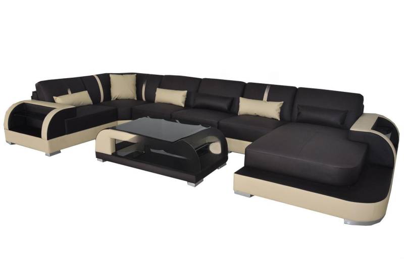 JVmoebel Wohnlandschaft Leder U-Form Ecksofa Polstergarnitur für Wohnräume, Made in Europa JVmoebel Wohnlandschaft Leder U-Form Ecksofa Polstergarnitur für Wohnräume, Made in Europa von JVmoebel