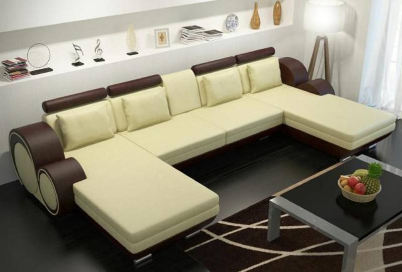 JVmoebel Wohnlandschaft Ledersofa Berlin U-Form + USB Lederecksofa Ledereckcouch Sofa Garnitur, Made in Europa von JVmoebel