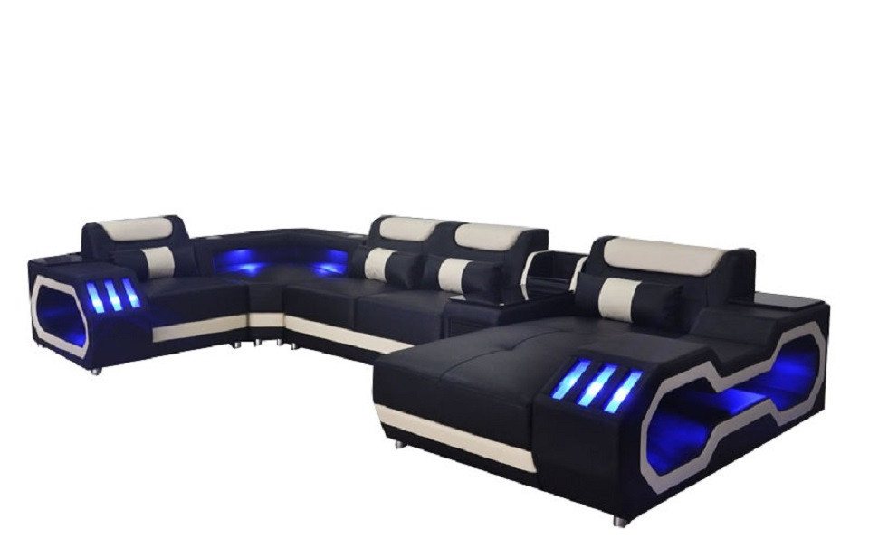 JVmoebel Wohnlandschaft Ledersofa Couch Wohnlandschaft Eck Garnitur Sofa U-Form Sofa, Made in Europa JVmoebel Wohnlandschaft Ledersofa Couch Wohnlandschaft Eck Garnitur Sofa U-Form Sofa, Made in Europa von JVmoebel