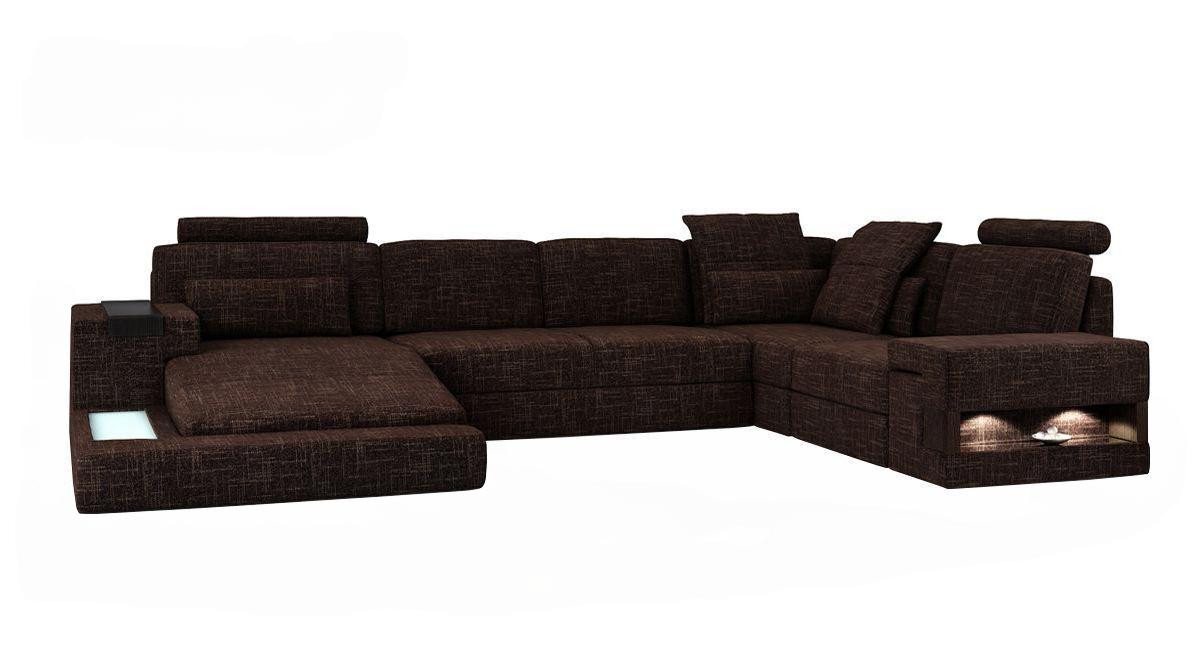 JVmoebel Wohnlandschaft Modulares U-Form Sofa aus Leder und Stoff in modernem Design, Made in Europa JVmoebel Wohnlandschaft Modulares U-Form Sofa aus Leder und Stoff in modernem Design, Made in Europa von JVmoebel