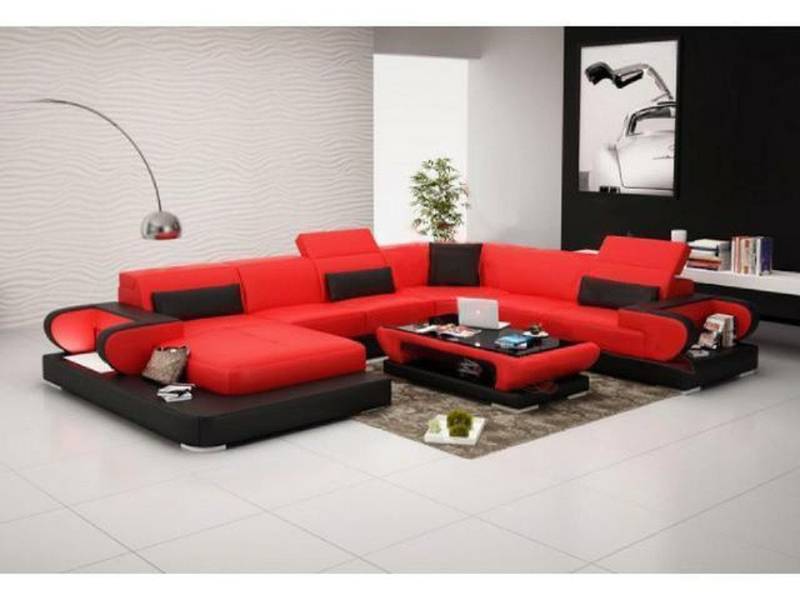 JVmoebel Wohnlandschaft Sofa Eckcouch Couch Funktionssofa + USB U Form Kunstleder Beige, Made in Europa von JVmoebel
