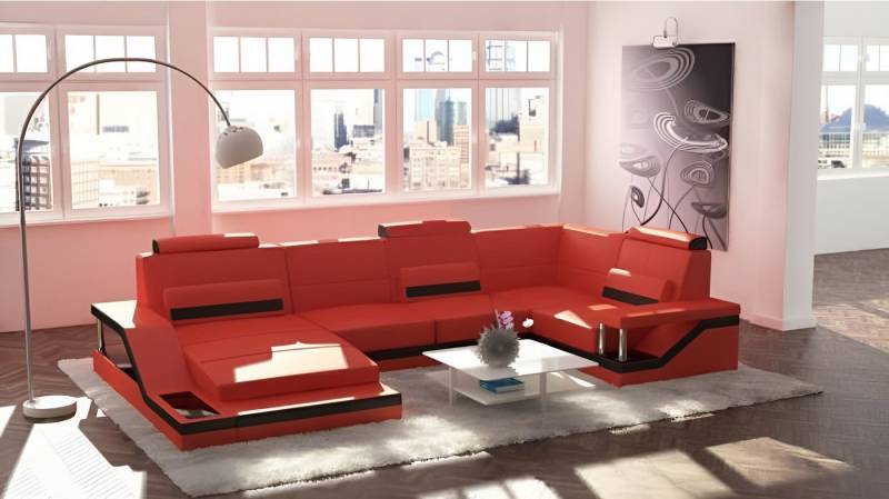 JVmoebel Wohnlandschaft Sofa U-Form mit USB Anschluss Polster Garnitur Textil Stoff, Made in Europa JVmoebel Wohnlandschaft Sofa U-Form mit USB Anschluss Polster Garnitur Textil Stoff, Made in Europa von JVmoebel