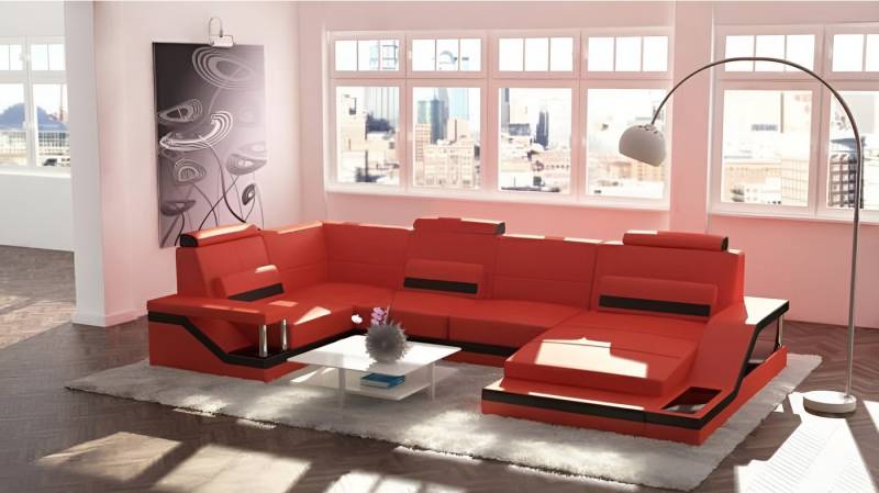 JVmoebel Wohnlandschaft Sofa U-Form mit USB Anschluss Polster Garnitur Textil Stoff, Made in Europa JVmoebel Wohnlandschaft Sofa U-Form mit USB Anschluss Polster Garnitur Textil Stoff, Made in Europa von JVmoebel