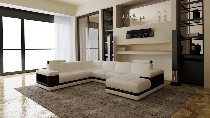 JVmoebel Wohnlandschaft Stylisches U-Form Leder Sofa Couch für Ihr Wohnambiente, Made in Europa JVmoebel Wohnlandschaft Stylisches U-Form Leder Sofa Couch für Ihr Wohnambiente, Made in Europa von JVmoebel