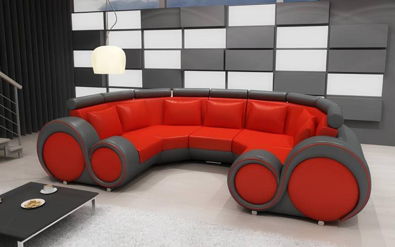 JVmoebel Wohnlandschaft XXL Ledersofa Design Polster Garnitur Couch Ecksofa Big Sofa, Made in Europa von JVmoebel