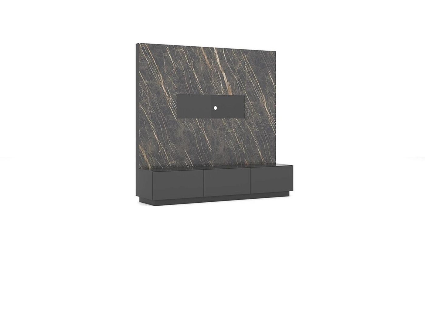 JVmoebel Wohnwand Elegante Graue Designer Wohnwand aus Holz für Ihr Wohnzimmer, (1-St., Wohnwand), Made in Europa von JVmoebel