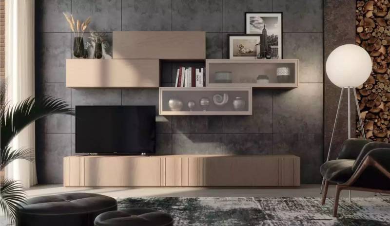 JVmoebel Wohnwand Hochglanz TV Möbel Set für modernes Wohnzimmer-Ambiente, (1-St., 1x Wohnwand), Made in Europa von JVmoebel