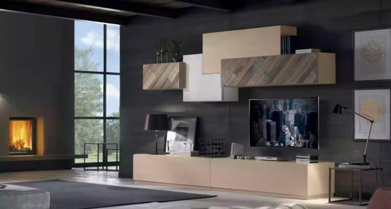 JVmoebel Wohnwand Luxuriöses Wohnzimmer Set mit Lowboard und RTV Schrank, (2-St., Wohnwand), Made in Europa von JVmoebel