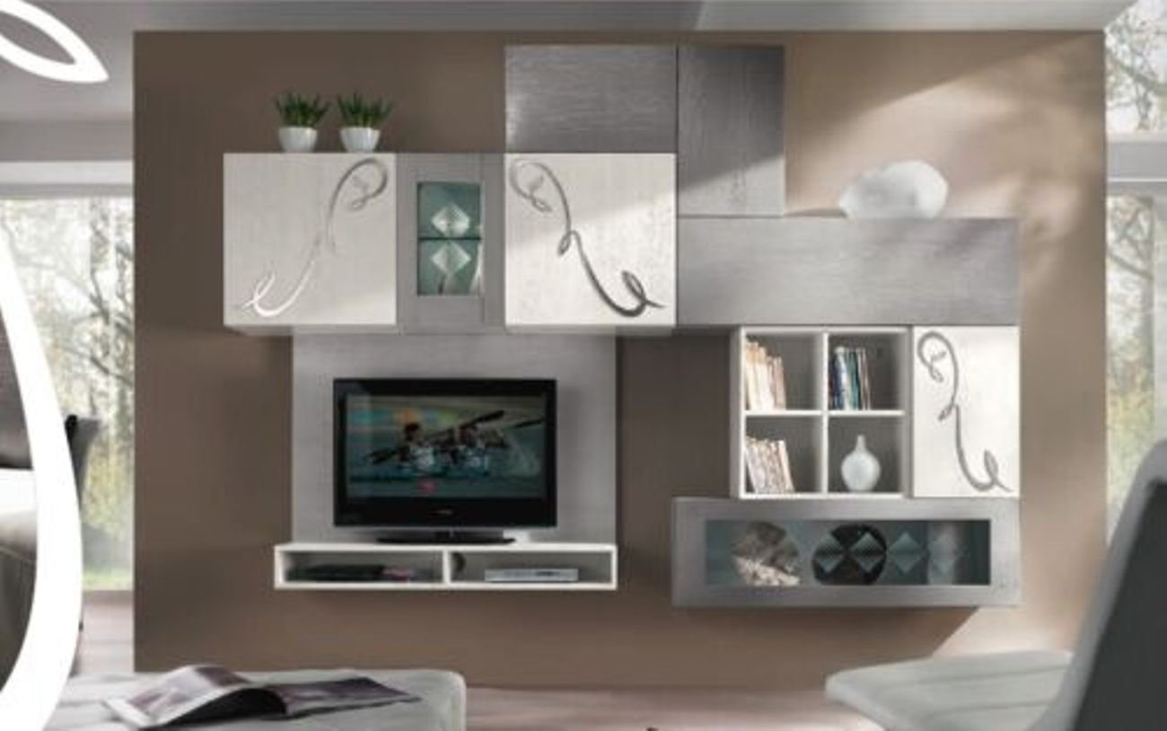 JVmoebel Wohnwand Moderne rtv Wohnwand Vitrine Sideboard Schrank Möbel Garnitur Set, Made in Europa von JVmoebel