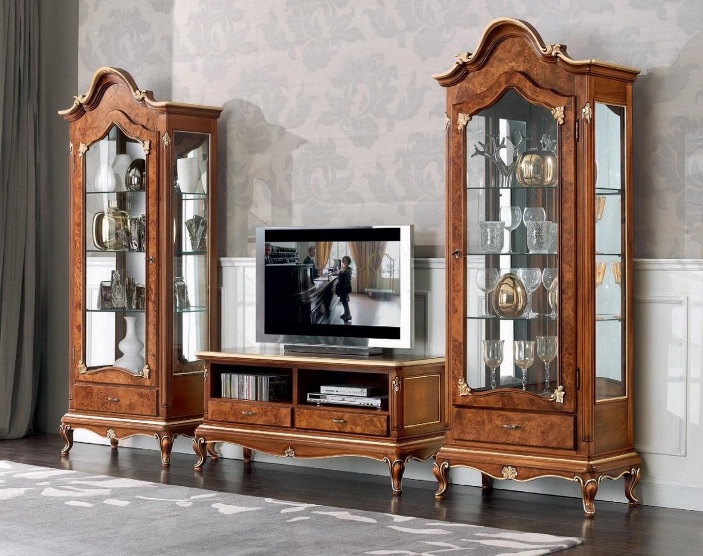 JVmoebel Wohnwand Modernes 3-teiliges Wohnzimmer Set Vitrine Anrichte Regal Wandschränke, Made in Europa JVmoebel Wohnwand Modernes 3-teiliges Wohnzimmer Set Vitrine Anrichte Regal Wandschränke, Made in Europa von JVmoebel