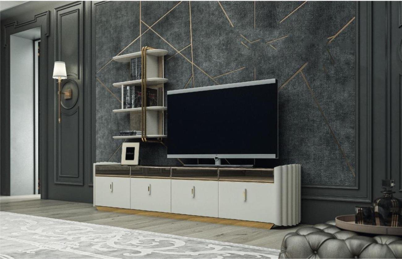 JVmoebel Wohnwand Wohnwand Design Wandregal TV-Ständer Wandschrank Wohnzimmer, (1-St., 1x Wohnwand), Made in Europa von JVmoebel