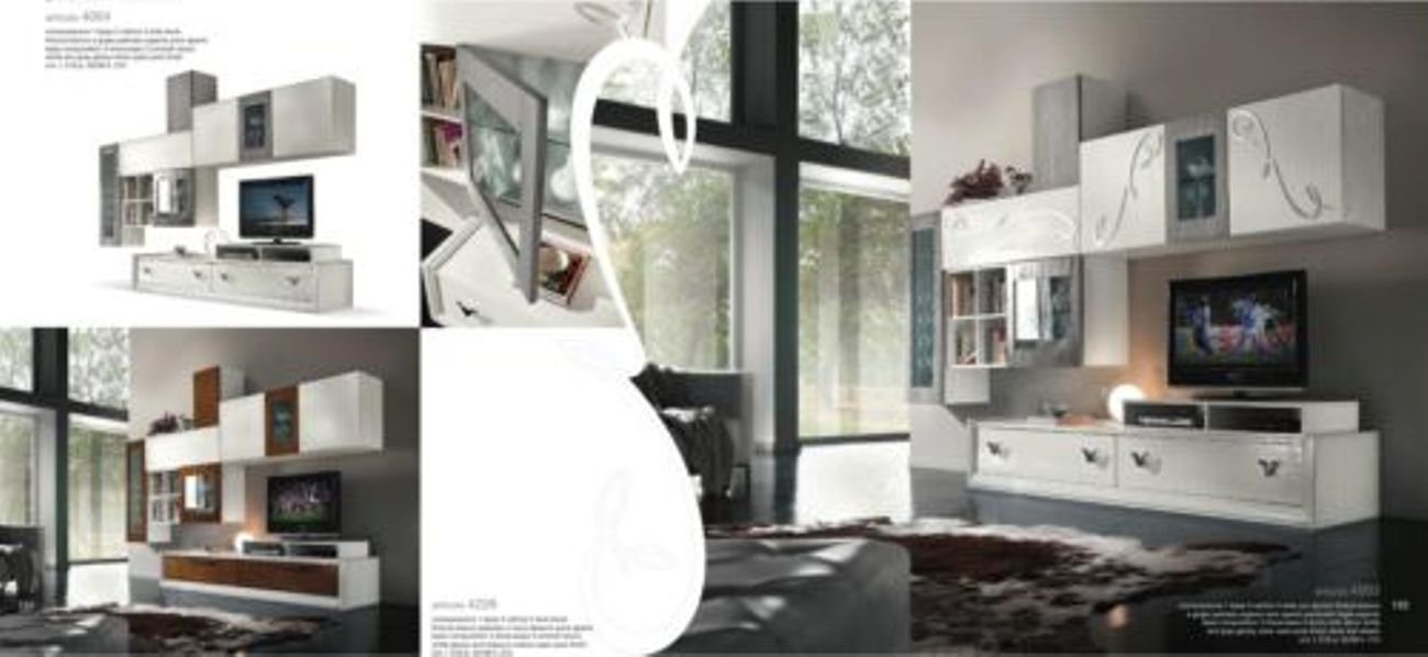 JVmoebel Wohnwand Wohnwand Design Wandschrank Regal Wohnzimmer Holz Vitrine Möbel, Made in Italy JVmoebel Wohnwand Wohnwand Design Wandschrank Regal Wohnzimmer Holz Vitrine Möbel, Made in Italy von JVmoebel