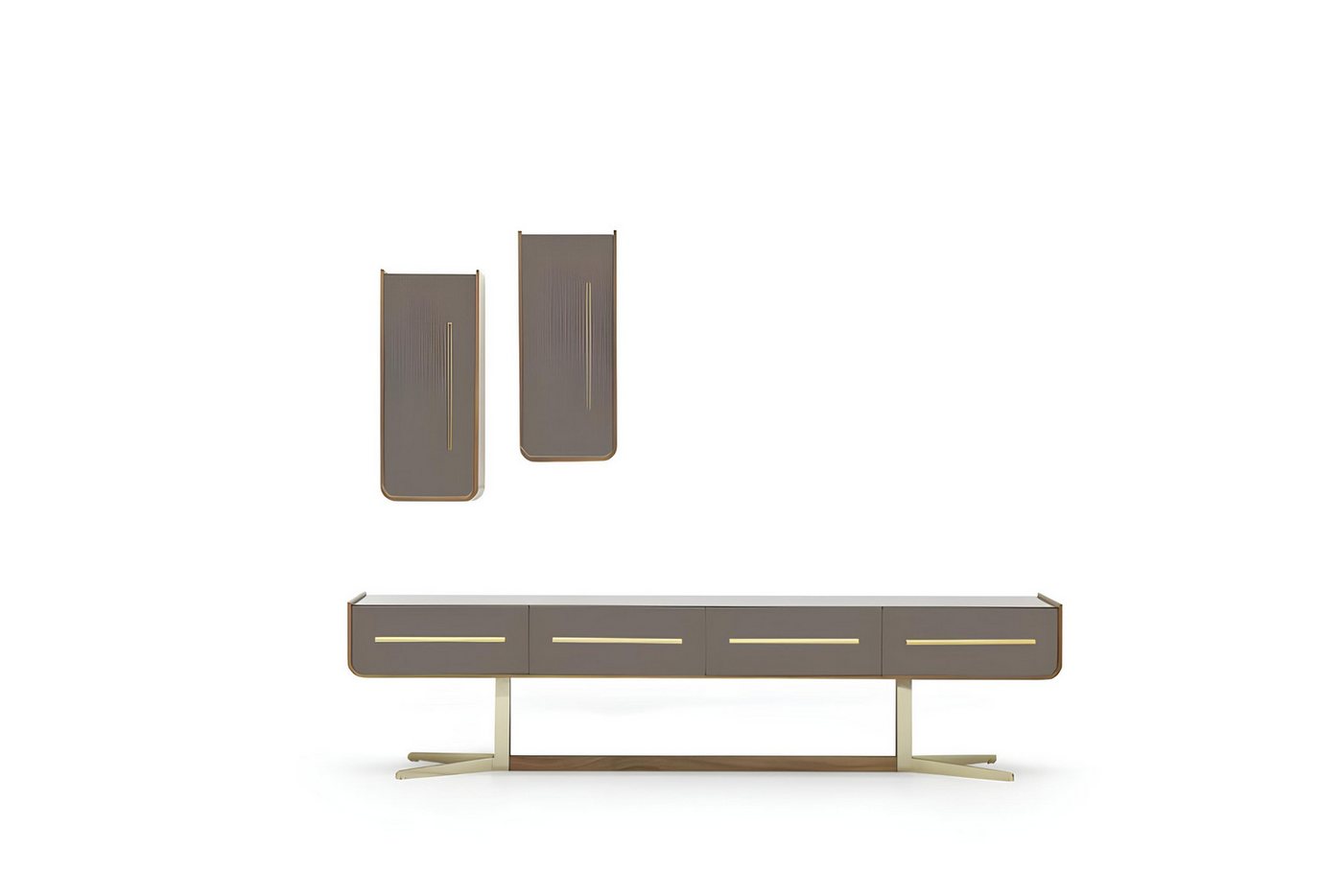 JVmoebel Wohnwand Wohnzimmer Media Set TV-Lowboard + 2x Wandschrank regale, (3-St., 1x TV-Ständer + 2x Wandregal), Made in Europa von JVmoebel