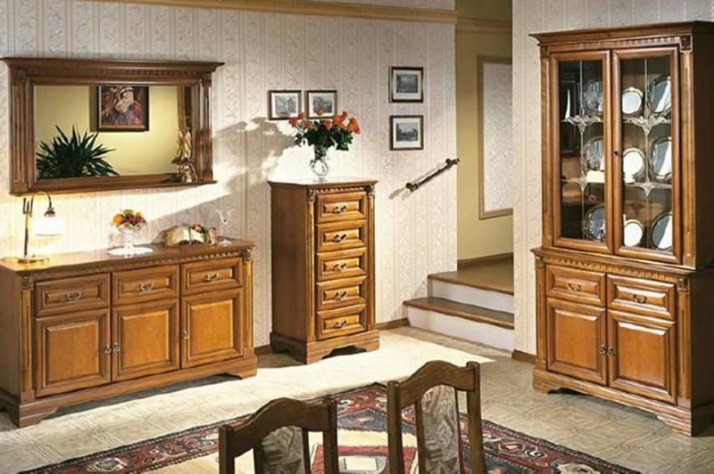 JVmoebel Wohnwand Wohnzimmer Set 4-teilig Landhaus Stil Kommode Vitrine Sideboard, Made in Europa JVmoebel Wohnwand Wohnzimmer Set 4-teilig Landhaus Stil Kommode Vitrine Sideboard, Made in Europa von JVmoebel