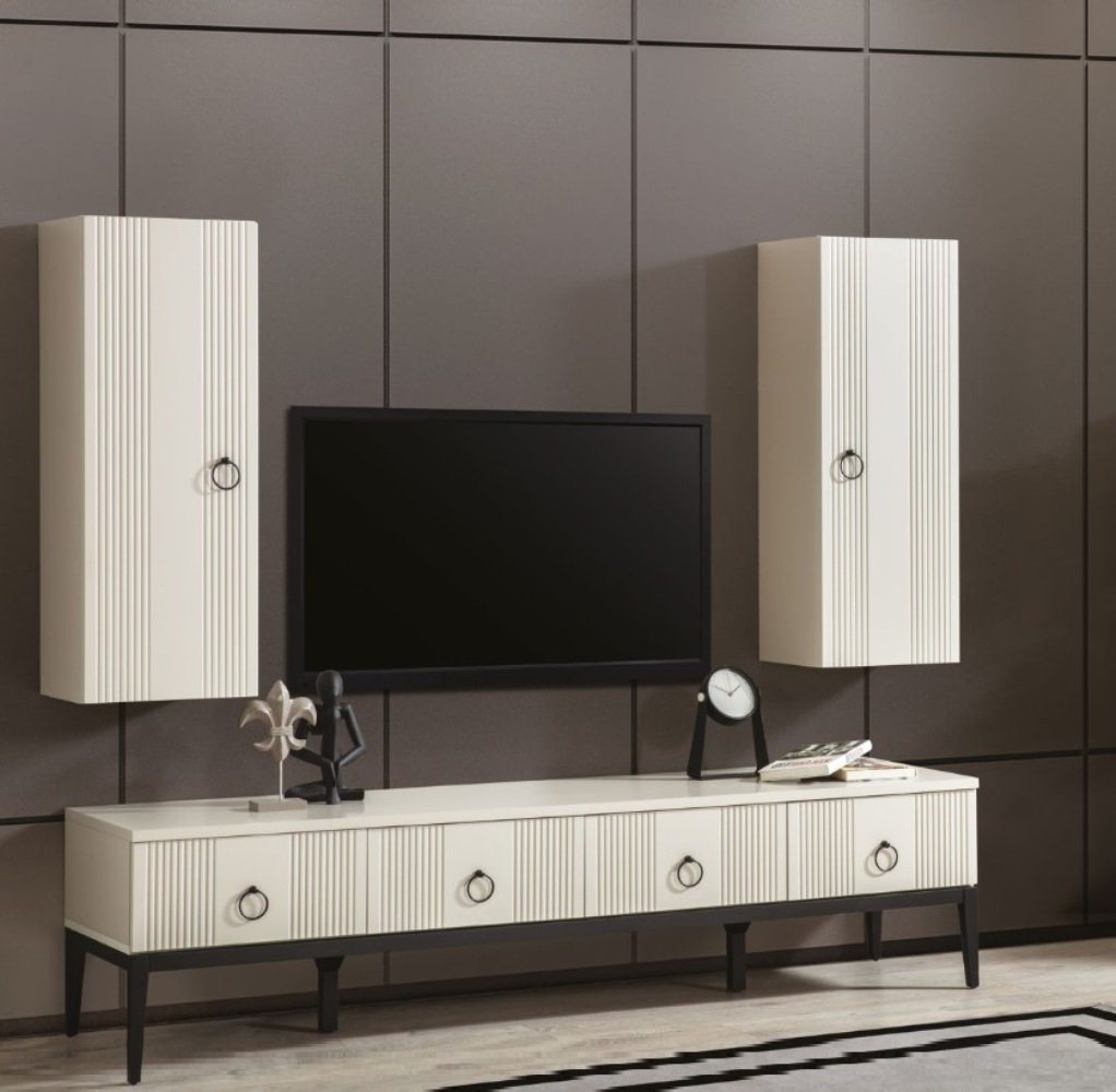 JVmoebel Wohnwand Wohnzimmer Set Modern Designer TV-Ständer und 2x Wandschrank Sofort, (3-St., TV Ständer, 2x Wandschrank), Made in Europa von JVmoebel