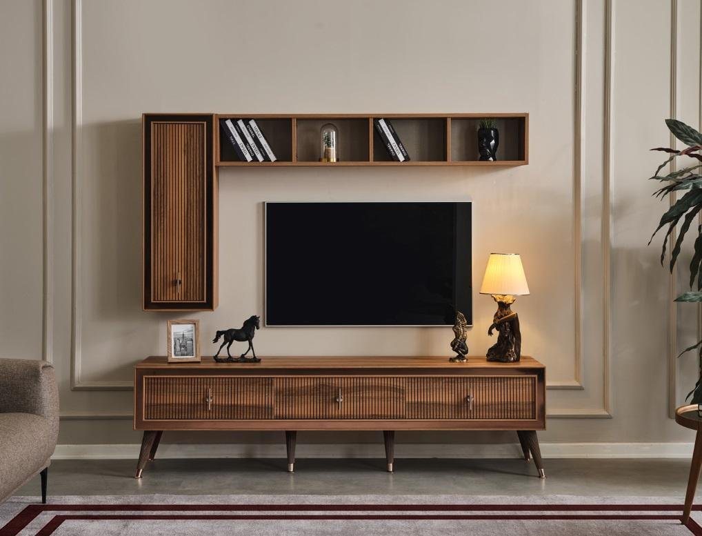 JVmoebel Wohnwand Wohnzimmer Set TV Ständer Wandschrank Regal Luxus Möbel Modern Set Neu, (3-St., TV Ständer/Regal/Wandschrank), Made in Europa von JVmoebel