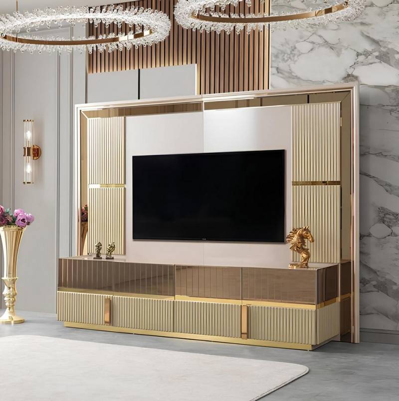 JVmoebel Wohnwand rtv Wohnwand tv Wand Vitrine Wohnzimmer Fernseher Regal Wohnwände, (Wohnwand), Made in Europa von JVmoebel