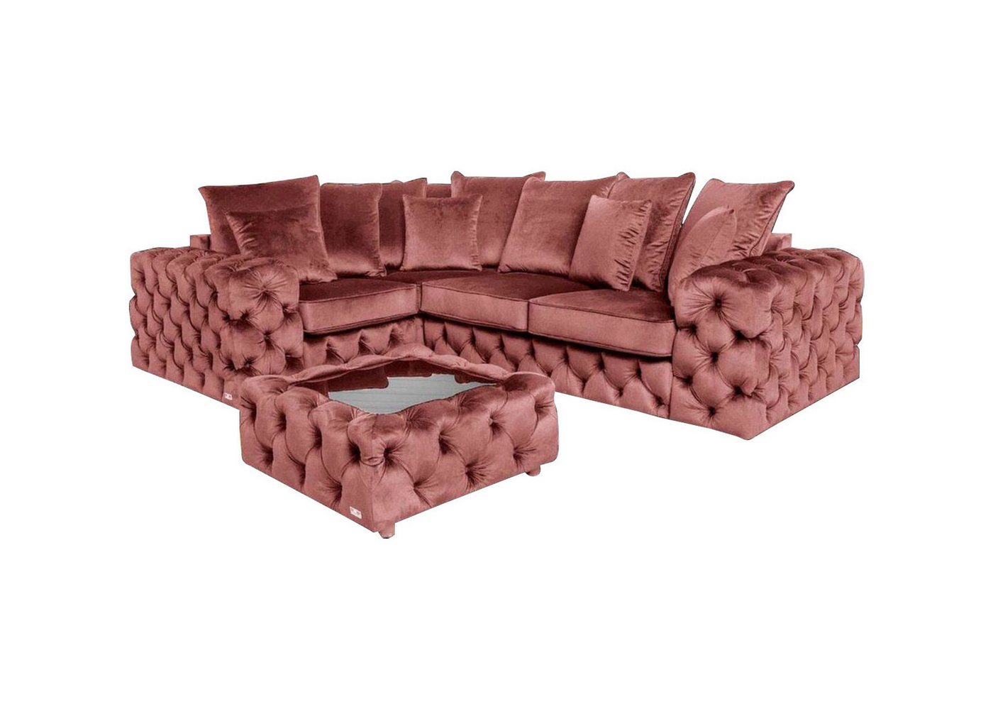 JVmoebel Wohnzimmer-Set, Ecksofa Sofa Couch Polster Eckgarnitur L Form Couchtisch Textil Wohnlandschaft von JVmoebel