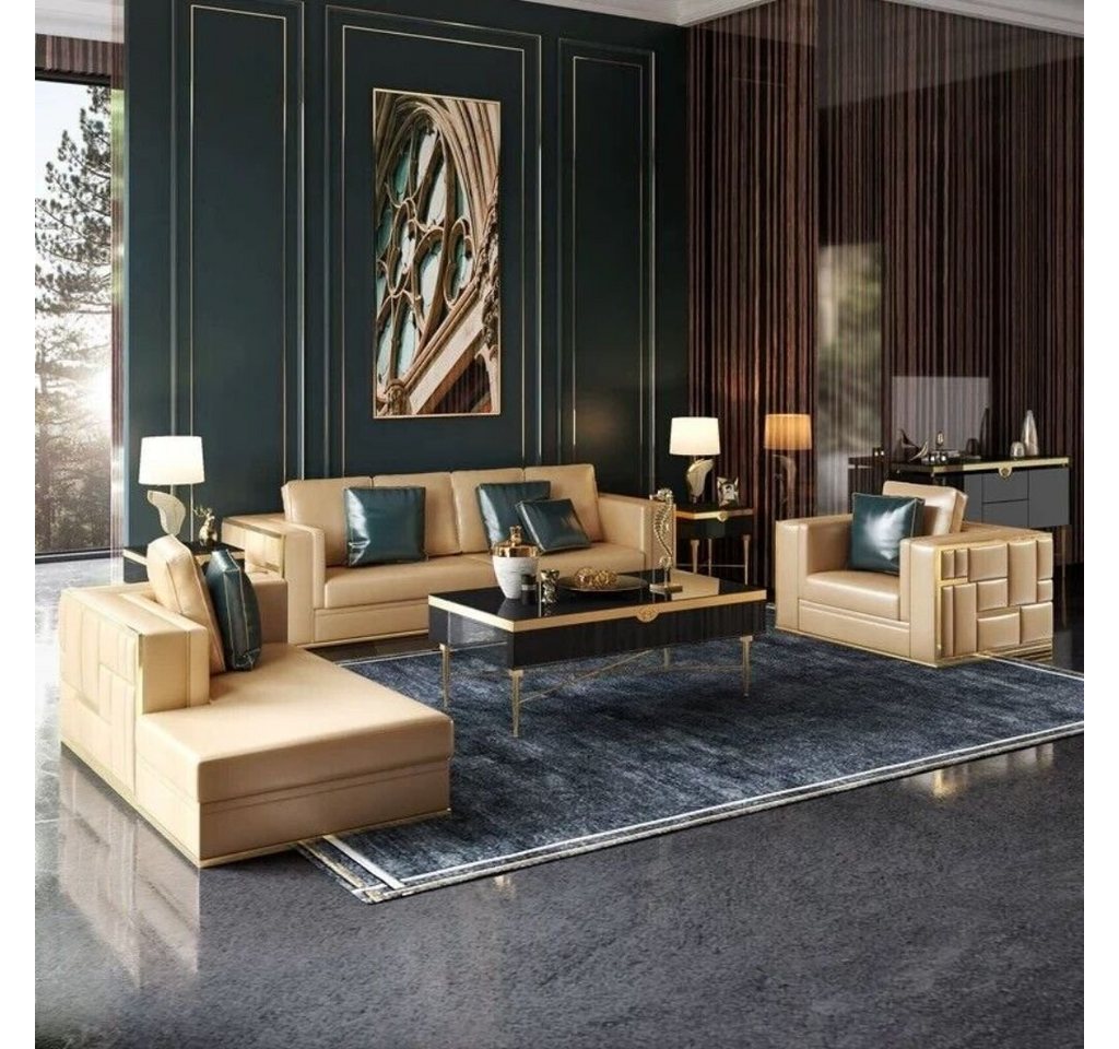 JVmoebel Wohnzimmer-Set, Italy Design Möbel Sofa Polster Komplett Set Garnitur 4+1+1 Couchen von JVmoebel
