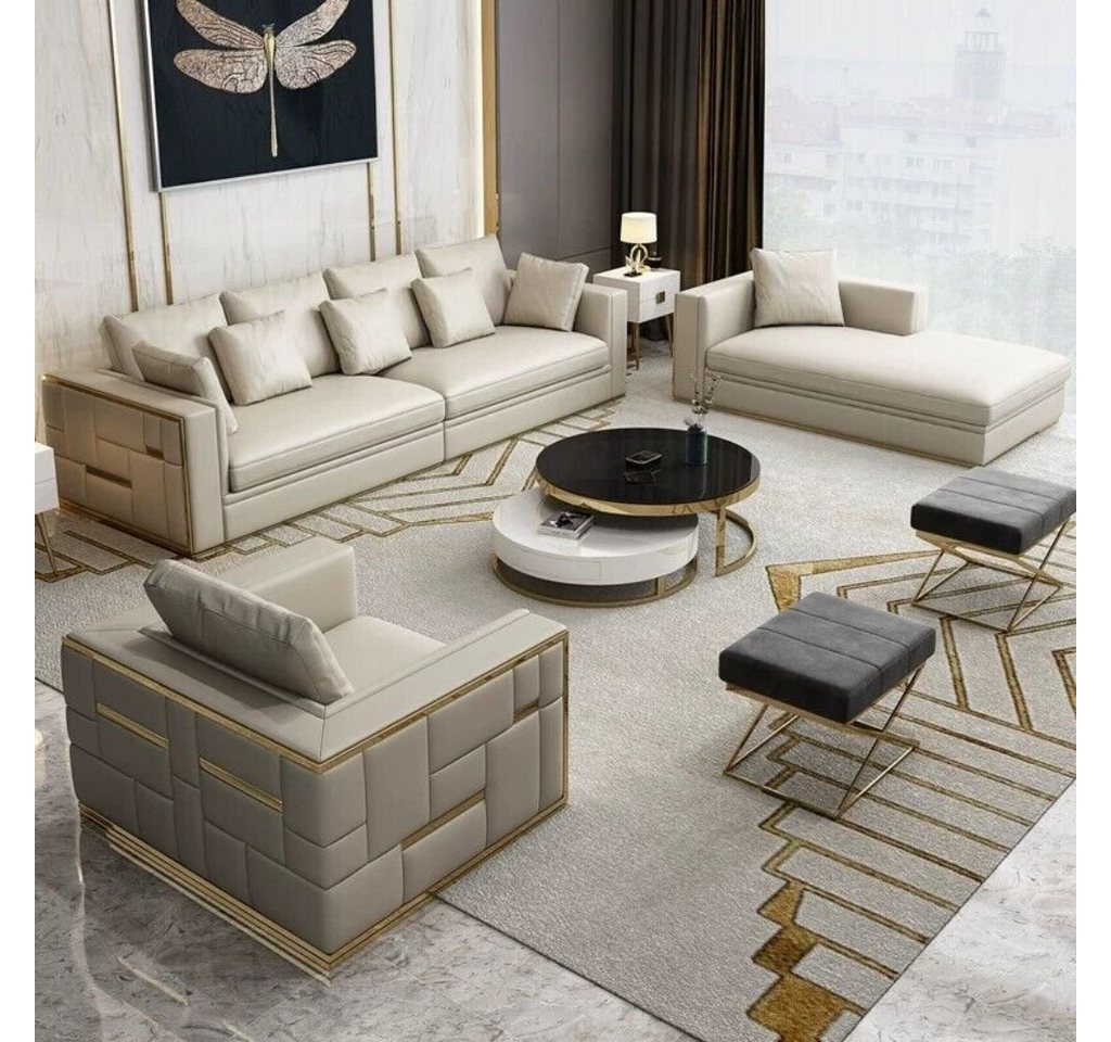 JVmoebel Wohnzimmer-Set, Italy Design Möbel Sofa Polster Komplett Set Garnitur 4+1+1 Couchen von JVmoebel