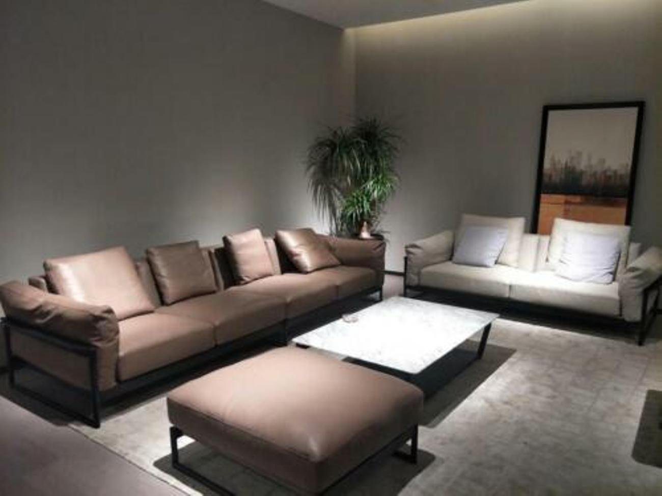 JVmoebel Wohnzimmer-Set, Italy Möbel Leder Couch Polster Garnitur 4+2 Designer Sofas Nubuk von JVmoebel