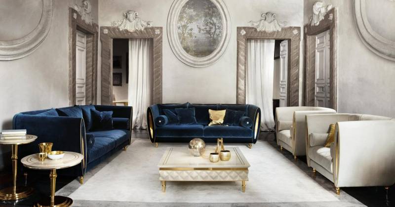 JVmoebel Wohnzimmer-Set, Luxus Klasse 3+2 Italienische Möbel Sofagarnitur von JVmoebel