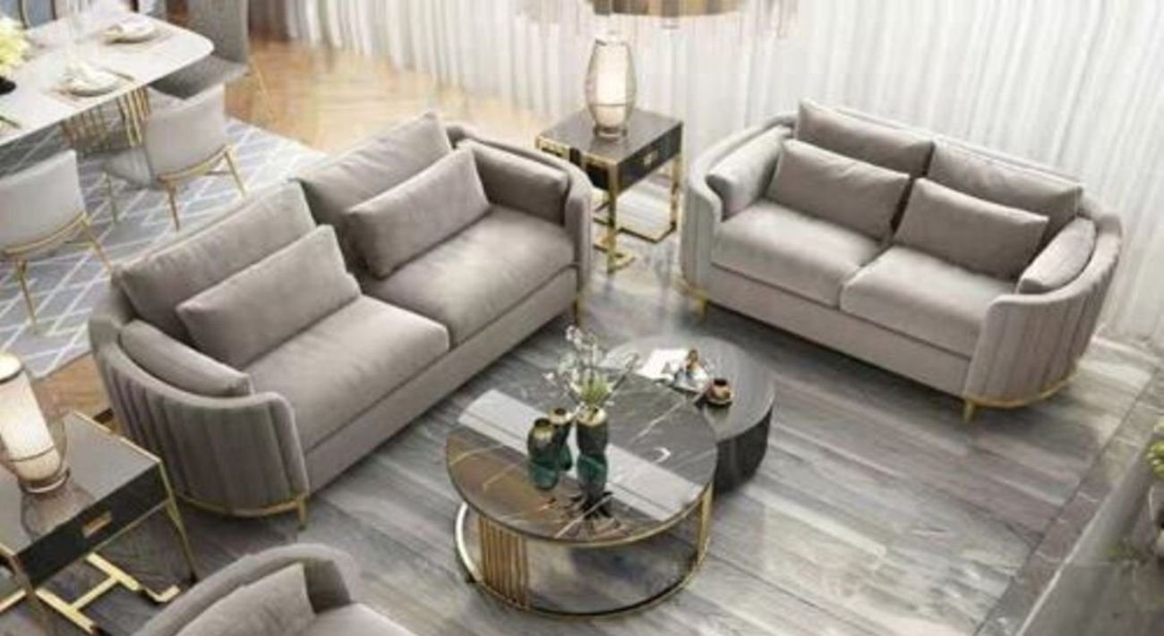 JVmoebel Wohnzimmer-Set, Luxus samt Sofa Couch Polster Sitz Garnitur 3+2 Komplett Set Designer von JVmoebel