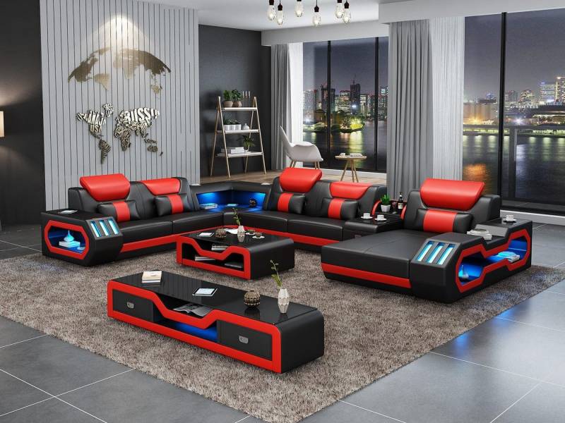 JVmoebel Wohnlandschaft Couch Polster Sofa Garnitur 3tlg. Set Couchtisch modern bequem, Made in Europa von JVmoebel