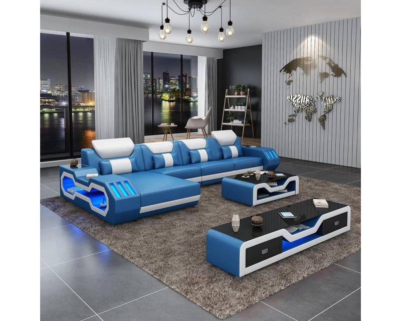 JVmoebel Ecksofa Leder Couch Wohnlandschaft Ledersofa Sofagarnitur Sofa L-Form, Made in Europa von JVmoebel