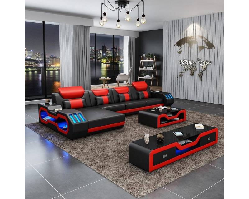 JVmoebel Ecksofa Leder Couch Wohnlandschaft Ledersofa Sofagarnitur Sofa L-Form, Made in Europa von JVmoebel