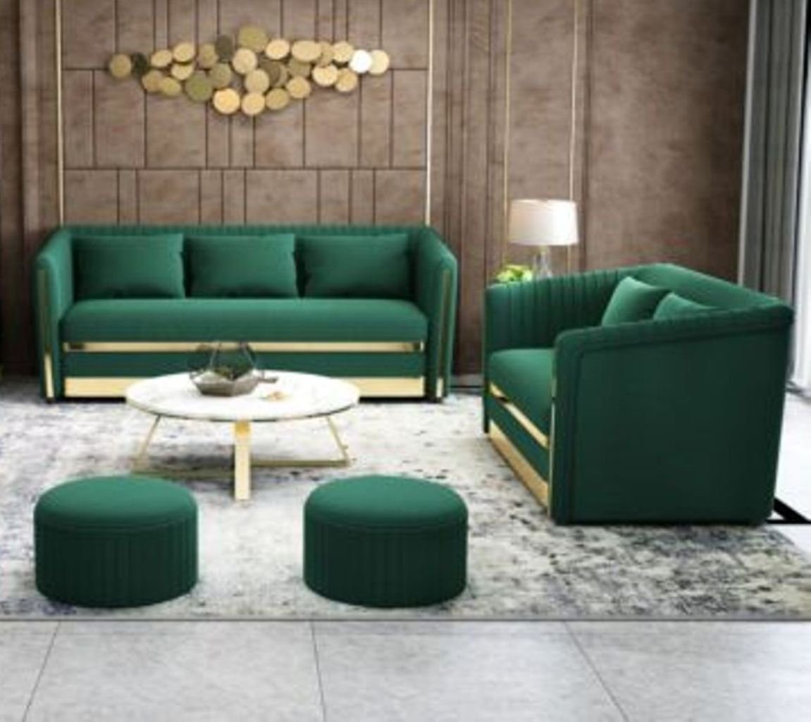 JVmoebel Wohnzimmer-Set, Sofa Couch Samt Polster Sitz 3+2 Sitzer Garnitur Design Couchen Sofas von JVmoebel