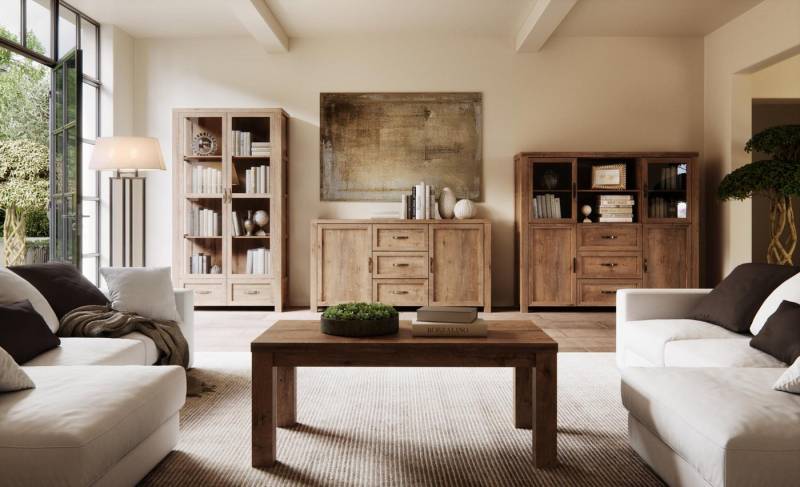 JVmoebel Wohnzimmer-Set 3-teiliges Wohnzimmermöbel Set mit Bücherschrank und Vitrine, Made in Europa JVmoebel Wohnzimmer-Set 3-teiliges Wohnzimmermöbel Set mit Bücherschrank und Vitrine, Made in Europa von JVmoebel