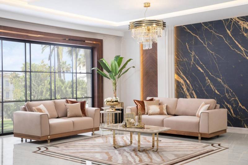 JVmoebel Polstergarnitur Couch Set 3+2 Teilig - Wohnzimmer Garnitur mit Sitzpolstern, (2-tlg., 1x 3-Sitzer + 1x 2-Sitzer ohne Couchtisch), Made in Europa von JVmoebel