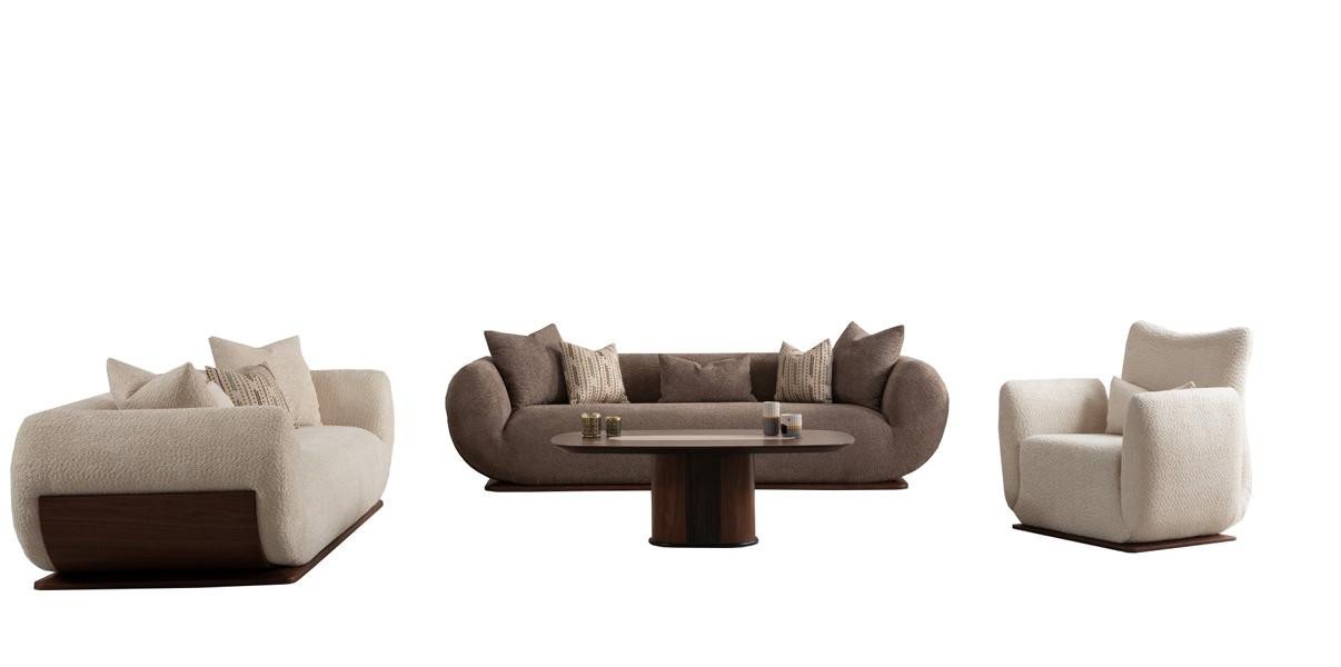 JVmoebel Polstergarnitur Couchgarnitur Sofa Set 2x Sofas 3 Sitzer Couchtisch Sessel Wohnzimmer, (4-tlg., 4tlg. Wohnzimmer Set(2x Sofas 3 sitzer+Sessel+Couchtisch), Made in Europa von JVmoebel