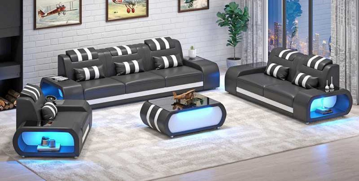 JVmoebel Wohnzimmer-Set Couchgarnitur Zweisitzer Sessel Dreisitzer 3tlg Modern Set, (3-St., Nur Sofa 2+3 Sitzer + Sessel), Made in Europe von JVmoebel