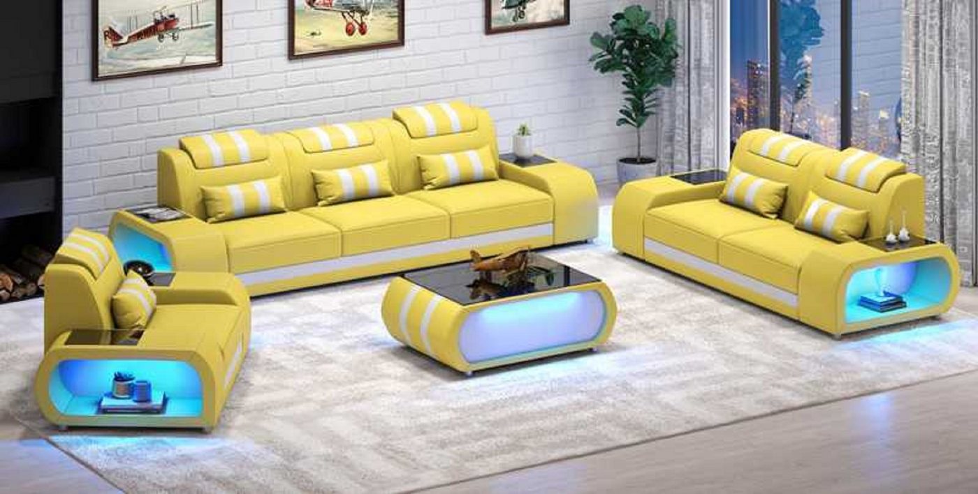 JVmoebel Wohnzimmer-Set Couchgarnitur Zweisitzer Sessel Dreisitzer 3tlg Modern Set, (3-St., Nur Sofa 2+3 Sitzer + Sessel), Made in Europe von JVmoebel