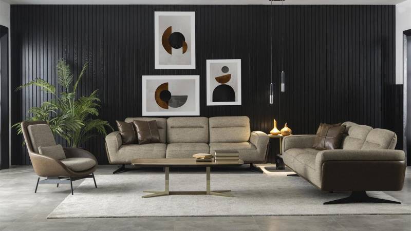 JVmoebel Polstergarnitur Design Wohnzimmer Set Stoff Sofa Couchgarnitur Sofagarnitur Set, (4-tlg., 2x 4-Sitzer + 1x 1-Sitzer + 1x Couchtisch), Made in Europa von JVmoebel