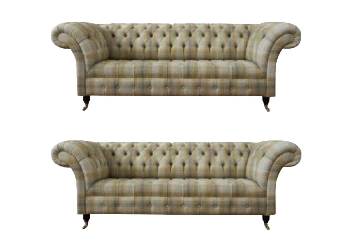 JVmoebel Wohnzimmer-Set Designer Chesterfield Sofagarnitur Sofa Polster Set in 3+3 Sitzer, (2-St., 2x Sofa 3 sitzer), Made in Europa von JVmoebel